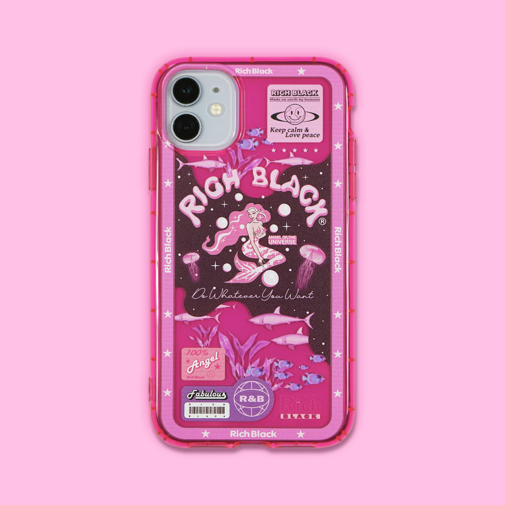 Vaporwave Fluorescent Pink Mermaid iPhone Case - Kasy Case