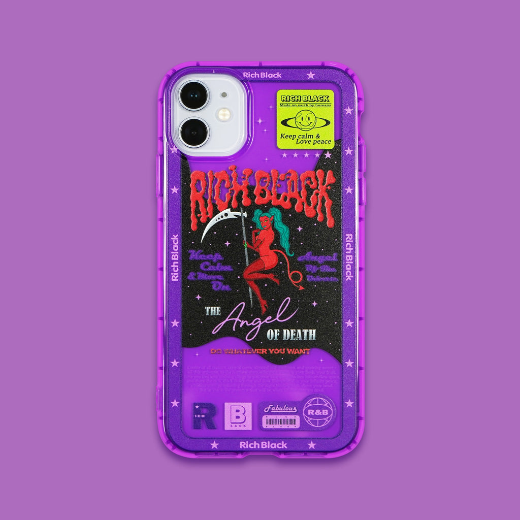 Vaporwave Fluorescent Purple Devil Fairy iPhone Case - Kasy Case