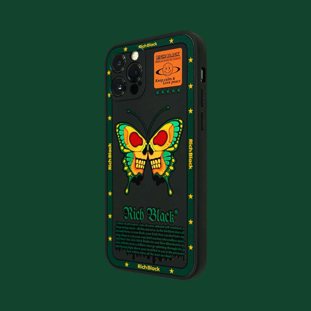 Vaporwave Dark Skull Butterfly iPhone Case - Kasy Case