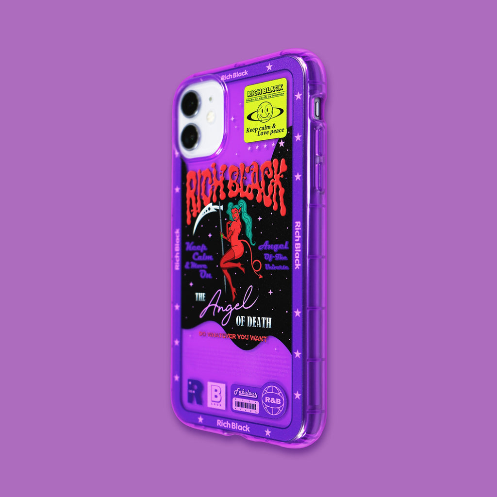 Vaporwave Fluorescent Purple Devil Fairy iPhone Case - Kasy Case