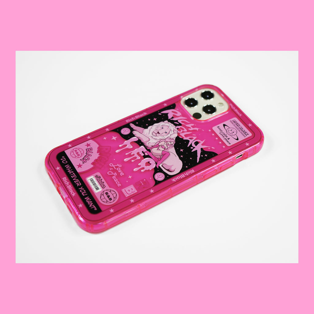 Vaporwave Fluorescent Pink Leo iPhone Case - Kasy Case