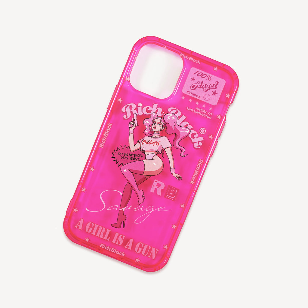 Vaporwave Fluorescent Pink Candy Sweetheart iPhone Case - Kasy Case
