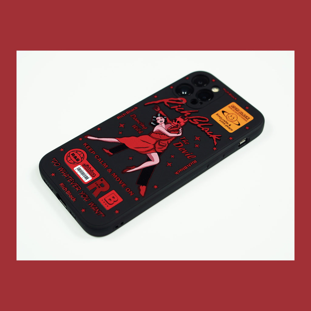 Vaporwave Red Dancing With The Devil iPhone Case - Kasy Case