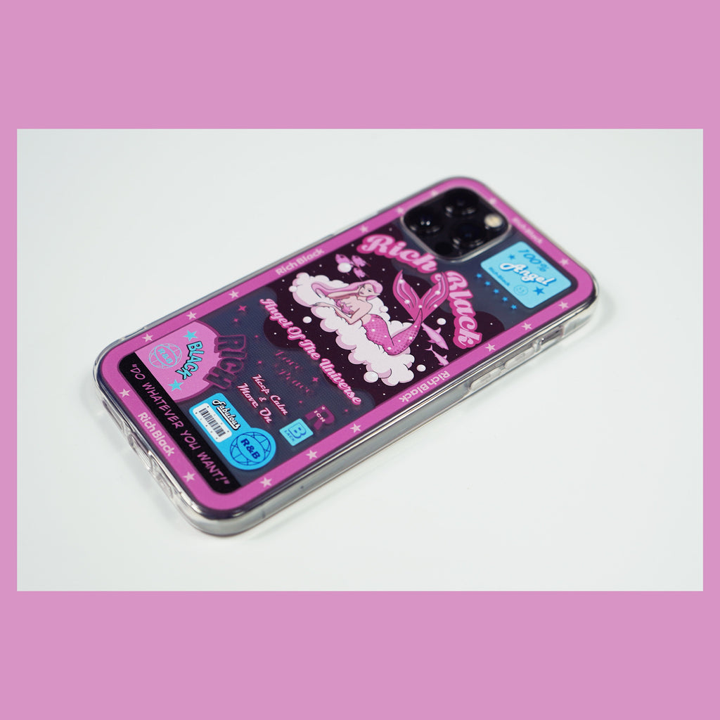 Vaporwave Fluorescent Pink Marshmallow Mermaid iPhone Case - Kasy Case