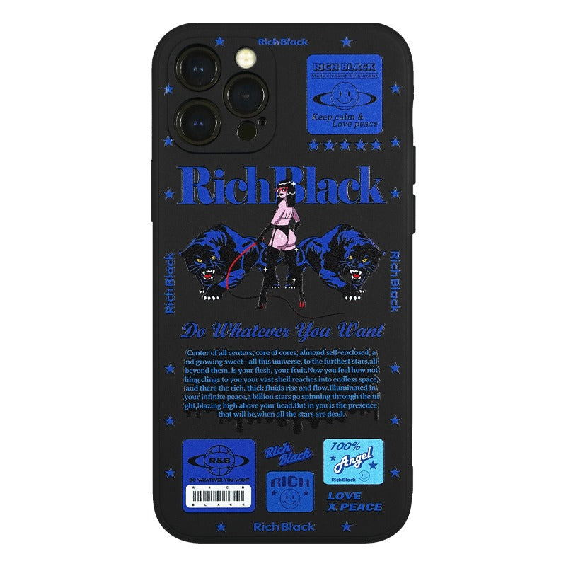 Vaporwave Blue Queen Of The Night iPhone Case - Kasy Case