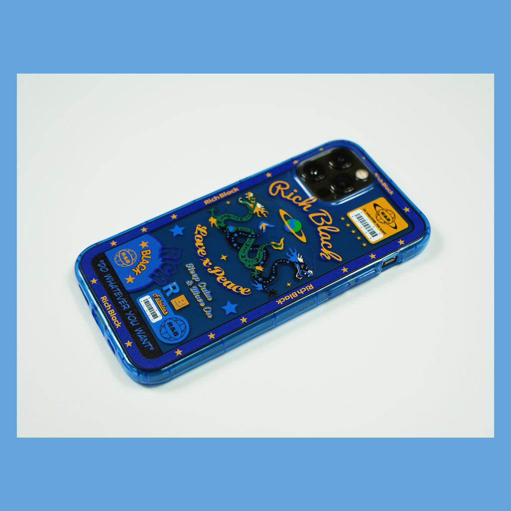 Vaporwave Fluorescent Blue Dragon iPhone Case - Kasy Case