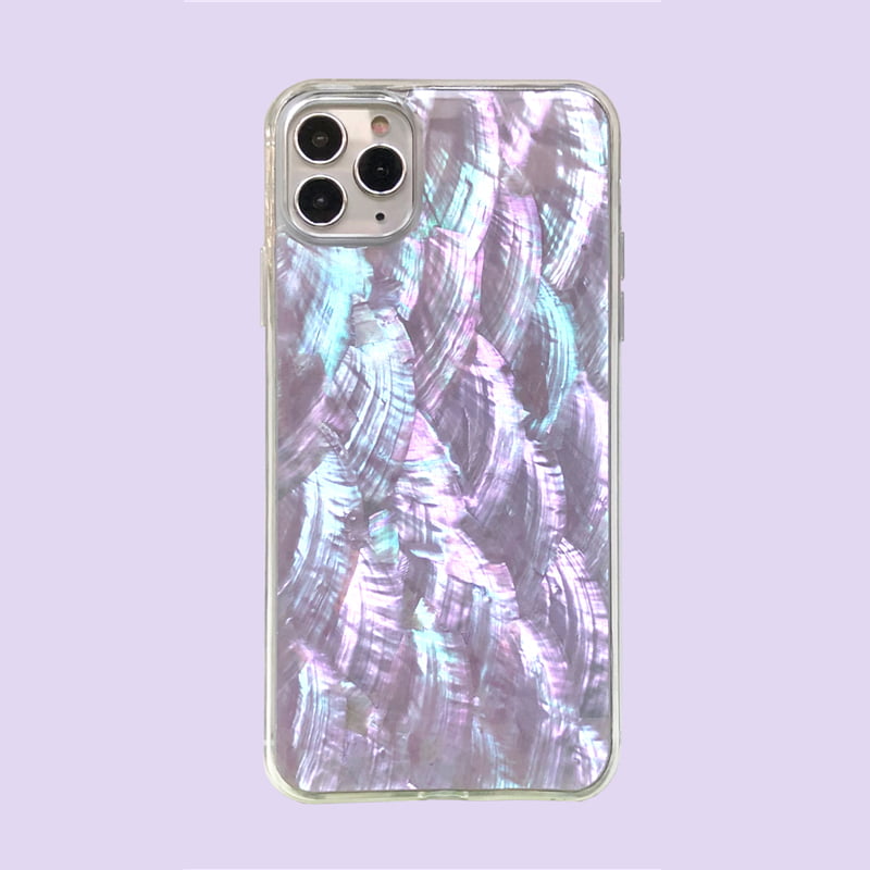 Mermaid Purple Natural Mother of Pearl Shell iPhone Case - Kasy Case
