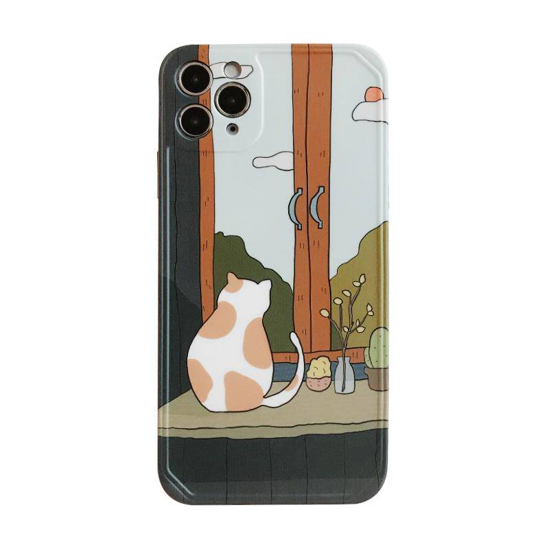 Relief Cat Waiting For You Home iPhone Case - Kasy Case
