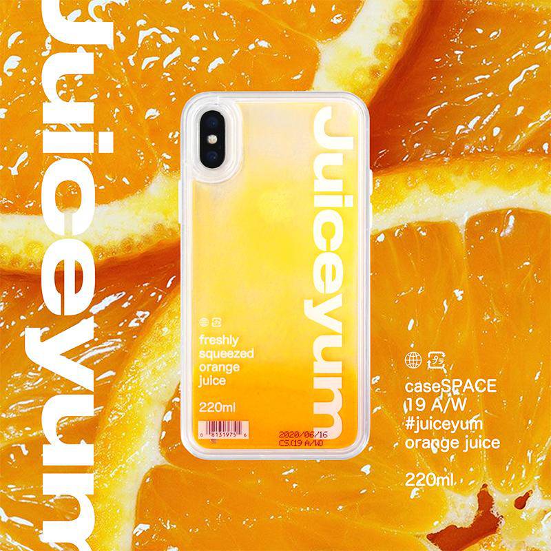 Liquid Fluorescent Orange Juice iPhone Case - Kasy Case
