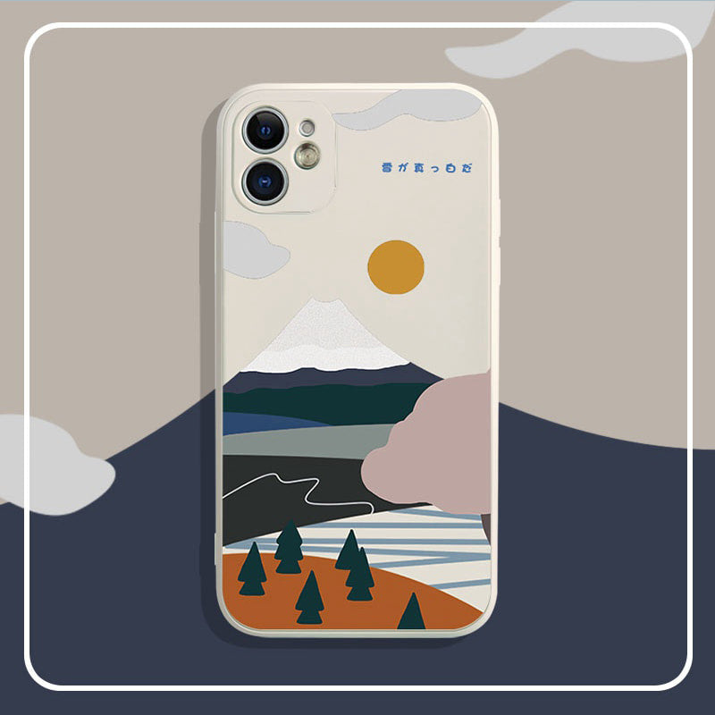 Relief Sunset under Mount Fuji iPhone Case - Kasy Case