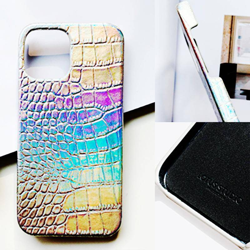 Laser Silver Crocodile Pattern iPhone Case - Kasy Case