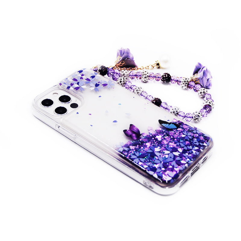 Quicksand Glitter Bling Purple Butterfly iPhone Case - Kasy Case