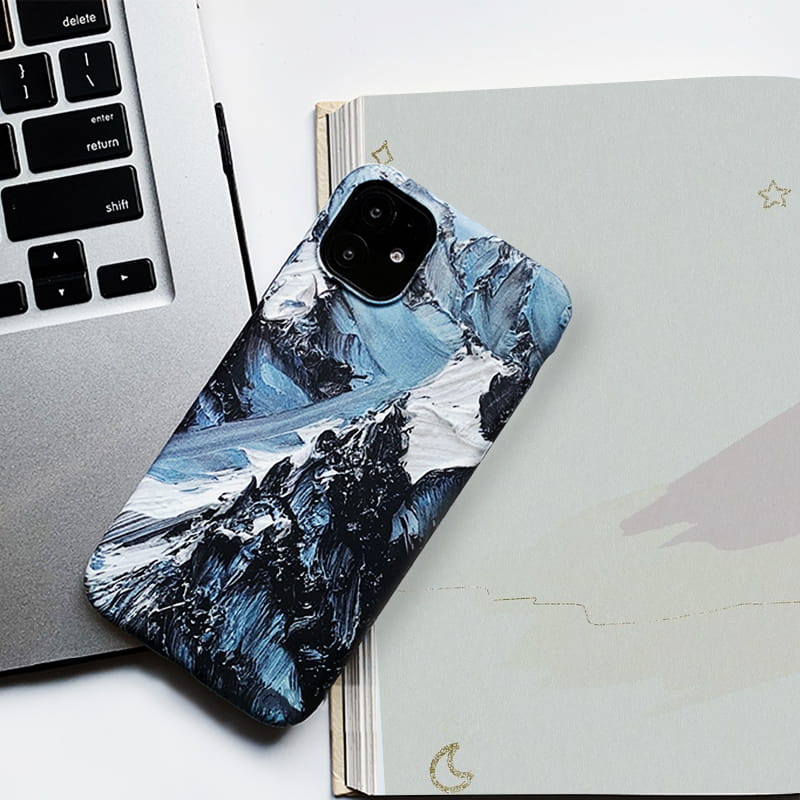 Glacier Cold Mountain Oil Painting iPhone Case - Kasy Case