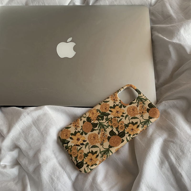 Vintage Yellow Floral Matte iPhone Case - Kasy Case