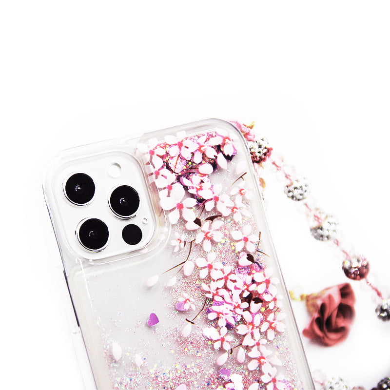 Quicksand Glitter Bling Sakura Flower iPhone Case - Kasy Case